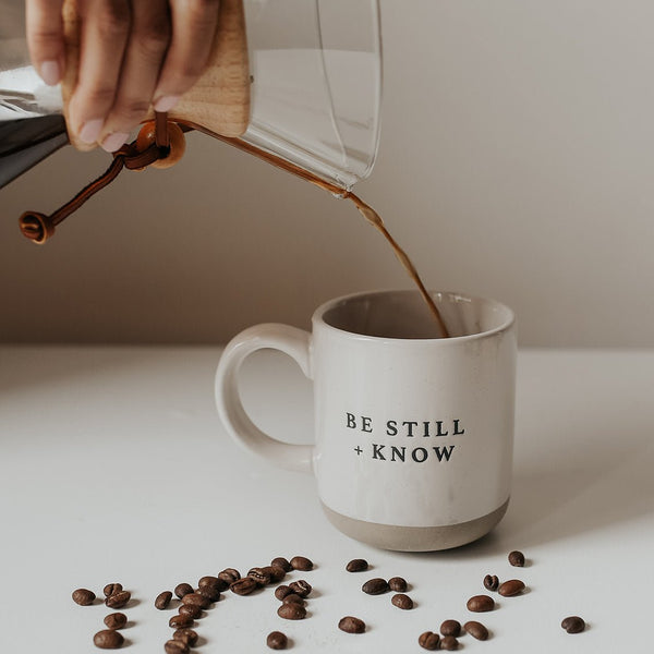 BE STILL AND KNOW 14OZ. STONEWARE COFFEE MUG