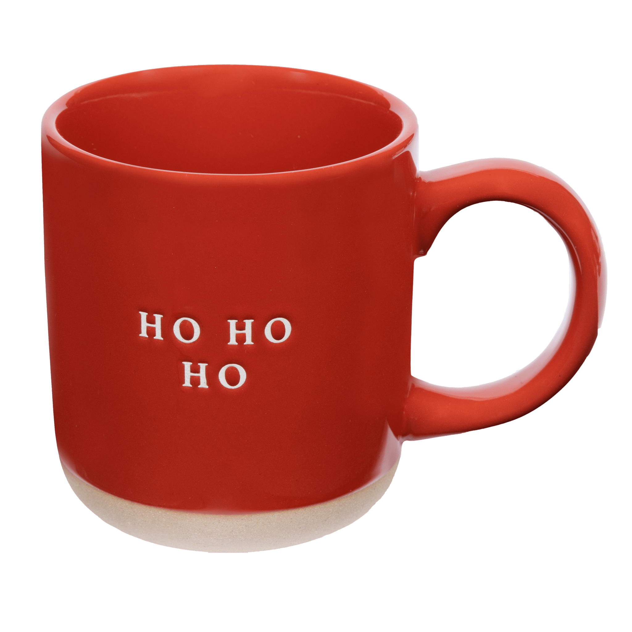 HO HO HO 14OZ. RED STONEWARE COFFEE MUG