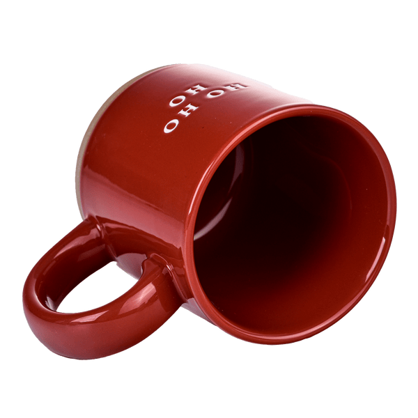 HO HO HO 14OZ. RED STONEWARE COFFEE MUG