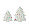 CERAMIC IRIDESCENT HOLIDAY TREE PLATE WHITE