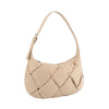 ECOSTITCH PUFFY WOVEN SHOULDER HOBO: TAUPE