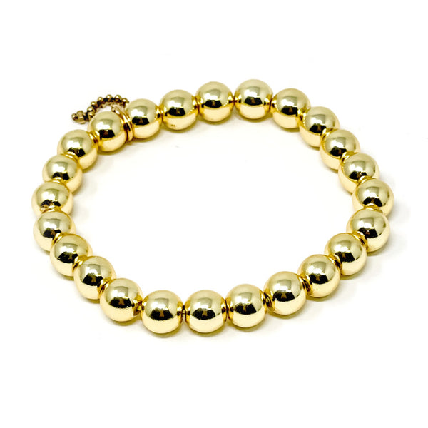 8MM GOLD FILLED & NON-TARNISH GOLD HEMATITE STACKABLE BRACELET