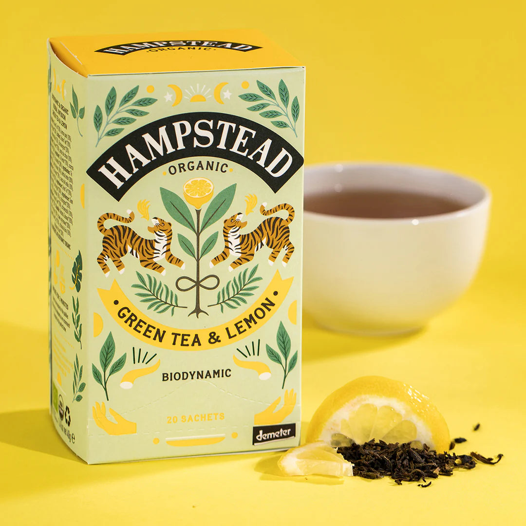 HAMPSTEAD ORGANIC GREEN TEA & LEMON  (20 TEABAGS)