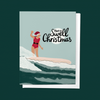 HAVE A SWELL CHRISTMAS HOLIDAY SURF GIRL GREETING CARD