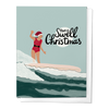 HAVE A SWELL CHRISTMAS HOLIDAY SURF GIRL GREETING CARD