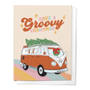 HAVE A GROOVY CHRISTMAS, HIPPIE VAN HOLIDAY GREETING CARD