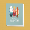 TIS THE SEA-SON, SURFBOARD HOLIDAY CHRISTMAS GREETING CARD