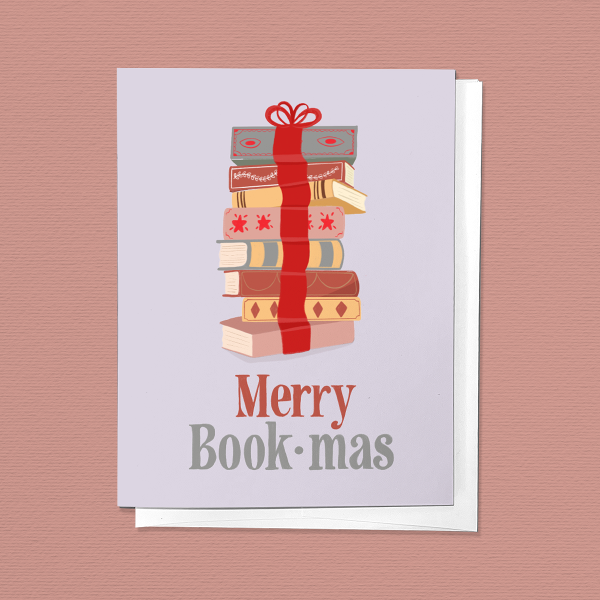 MERRY BOOK-MAS, HOLIDAY AND CHRISTMAS LIBRARY FUNNY GREETING CARD