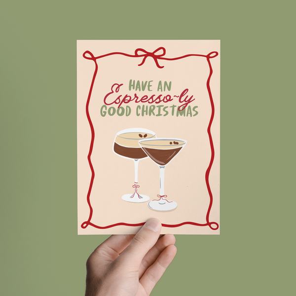 ESPRESSO MARTINI CHRISTMAS FESTIVE HOLIDAY GREETING CARD