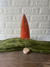 4" ROUND X 12"H BOTTLE BRUSH TREE WITH WOOD BASE, PEACH COLOR