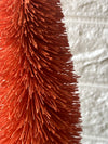 4" ROUND X 12"H BOTTLE BRUSH TREE WITH WOOD BASE, PEACH COLOR