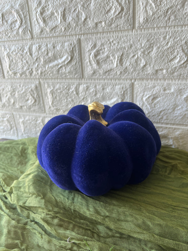 BLUE FLOCKED PUMPKIN