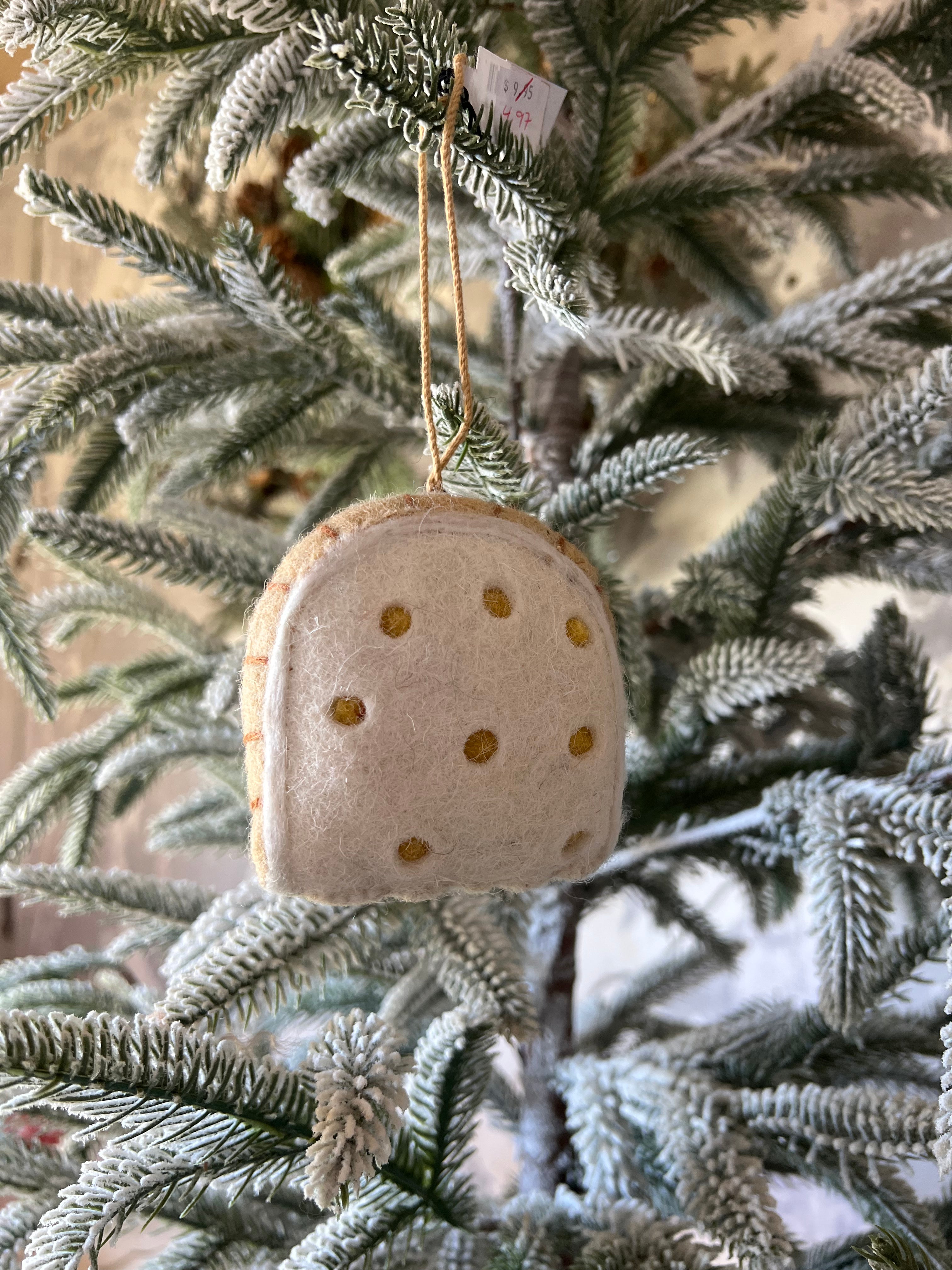 SWISS CHEESE WOOL FELT ORNAMENT