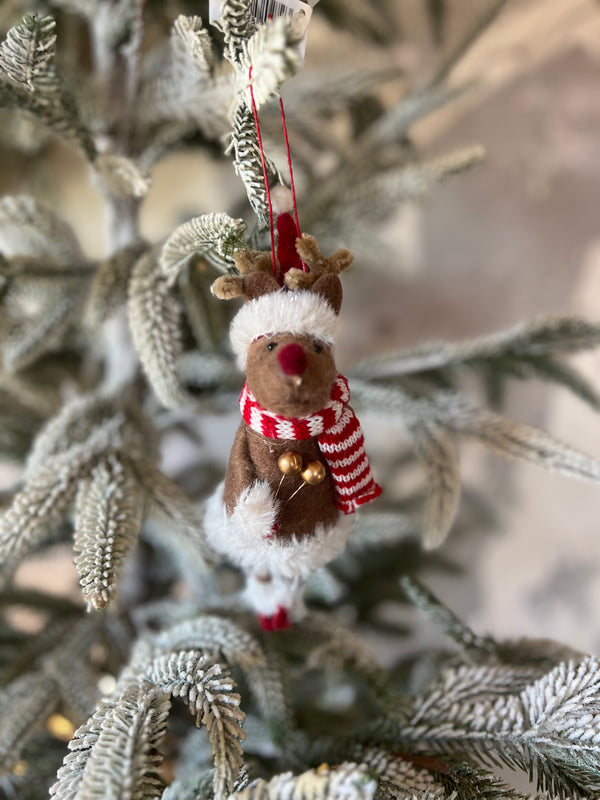 WOOL REINDEER ORNAMENT 7"