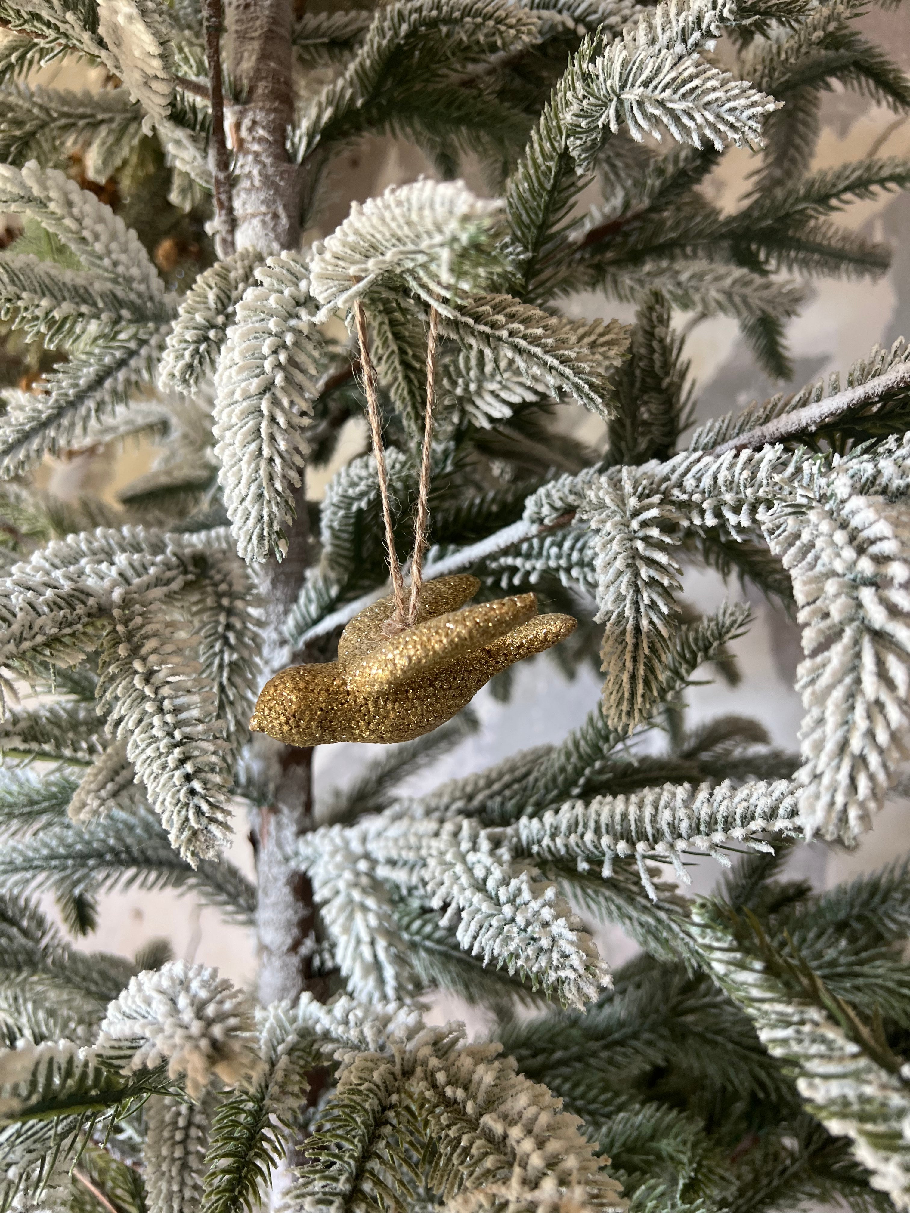 RESIN BIRD ORNAMENT, GOLD FINISH