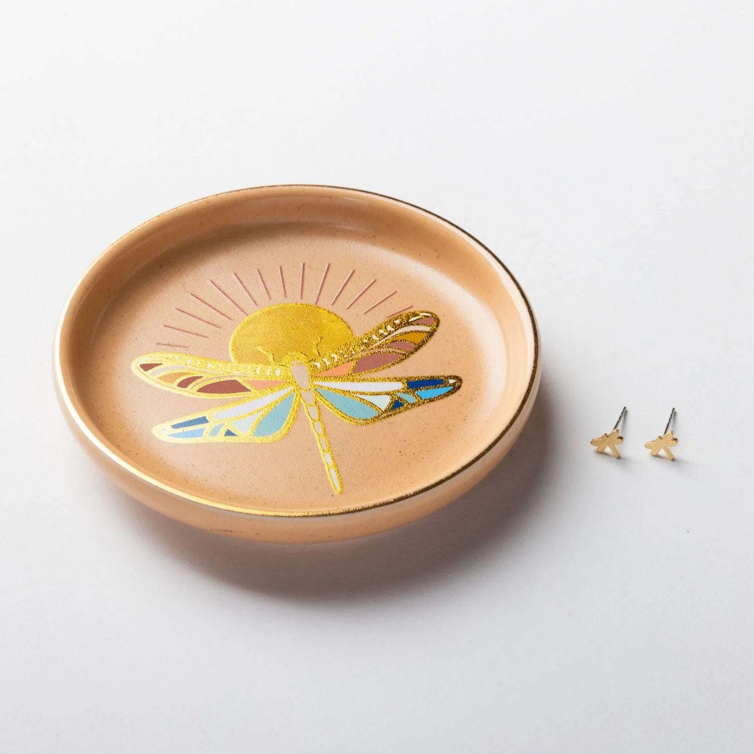 JEWELRY DISH & STUD EARRING SET