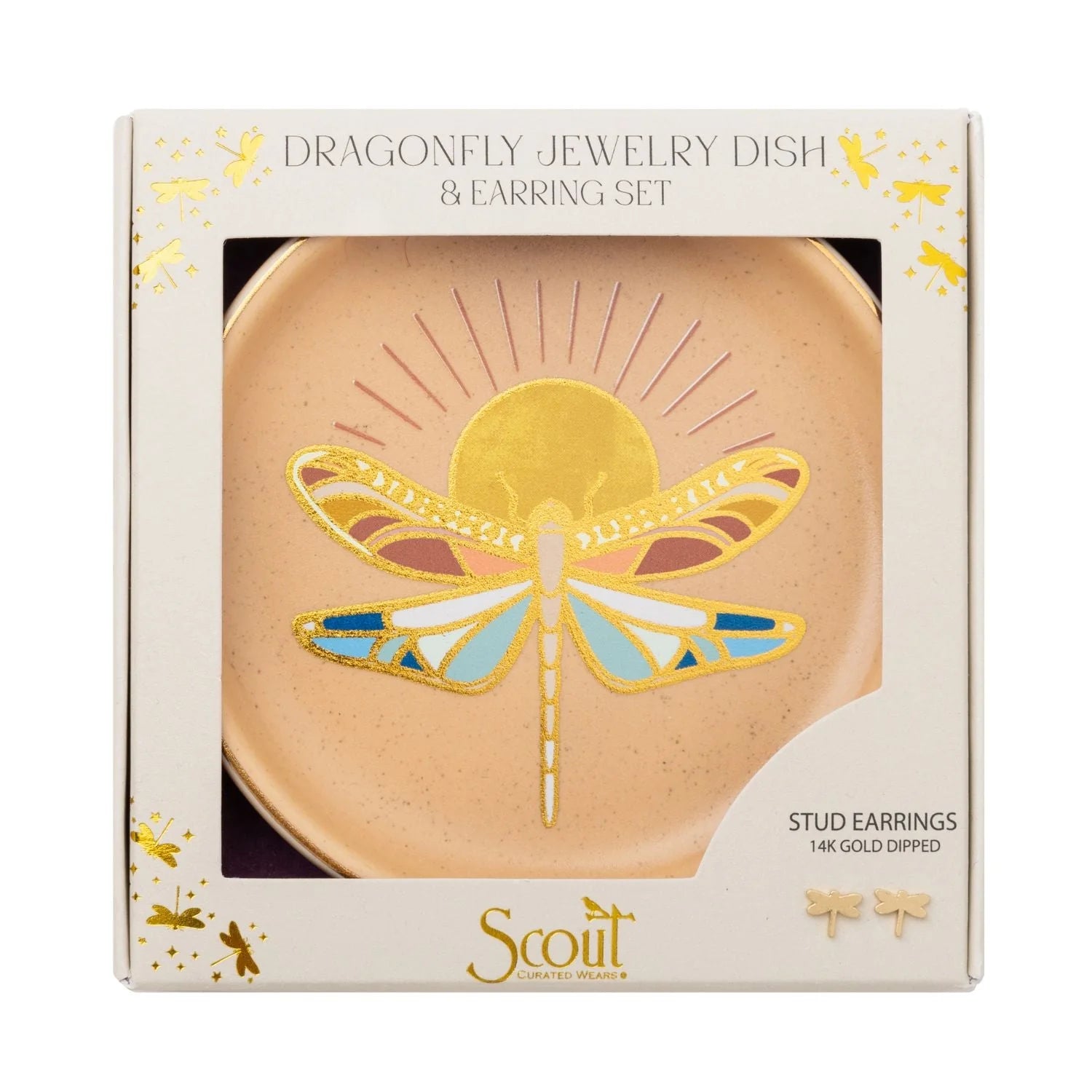 JEWELRY DISH & STUD EARRING SET