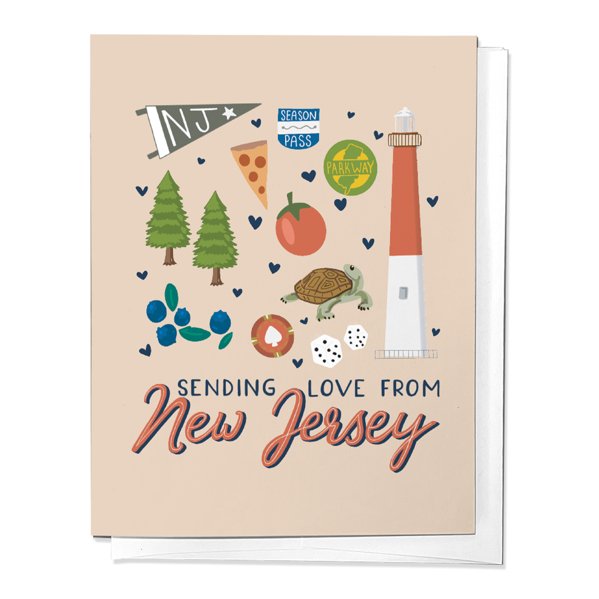 SENDING LOVE FROM NEW JERSEY, GREETING CARD