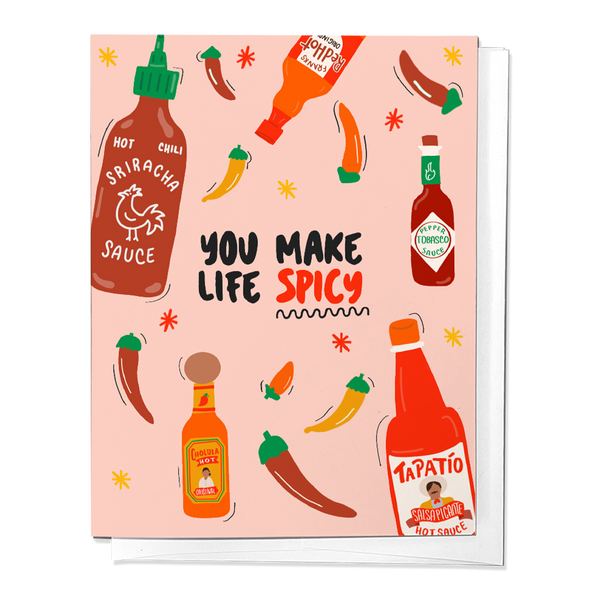 YOU MAKE LIFE SPICY, HOT LOVE VALENTINE'S DAY GREETING CARD