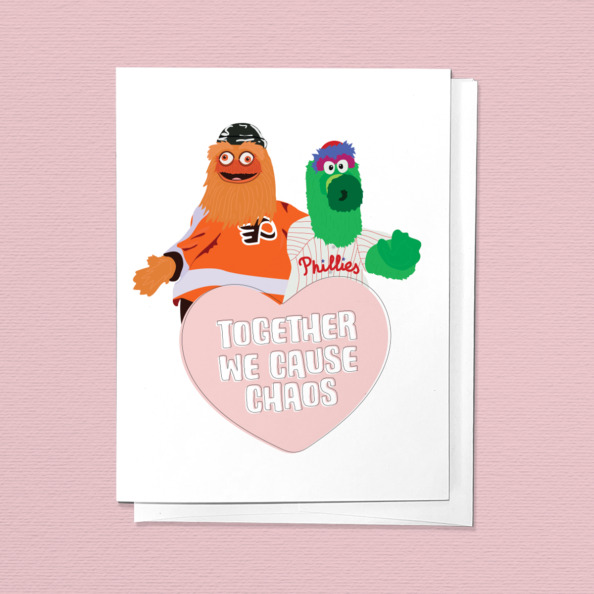 TOGETHER, WE CAUSE CHAOS PHILLY LOVE VALENTINES DAY CARD