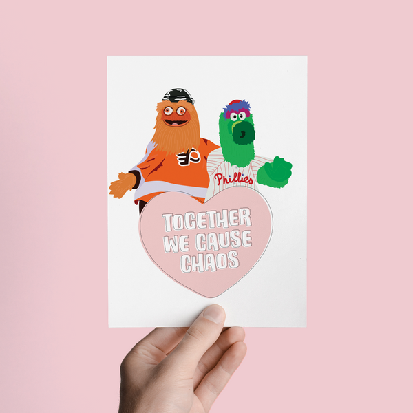 TOGETHER, WE CAUSE CHAOS PHILLY LOVE VALENTINES DAY CARD