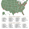 Framed NFL Stadiums Checklist Map