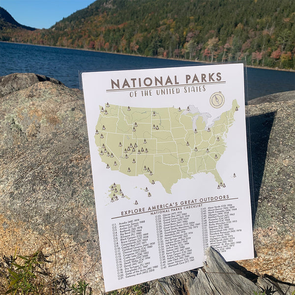 FRAMED NATIONAL PARKS CHECKLIST - 63 PARKS