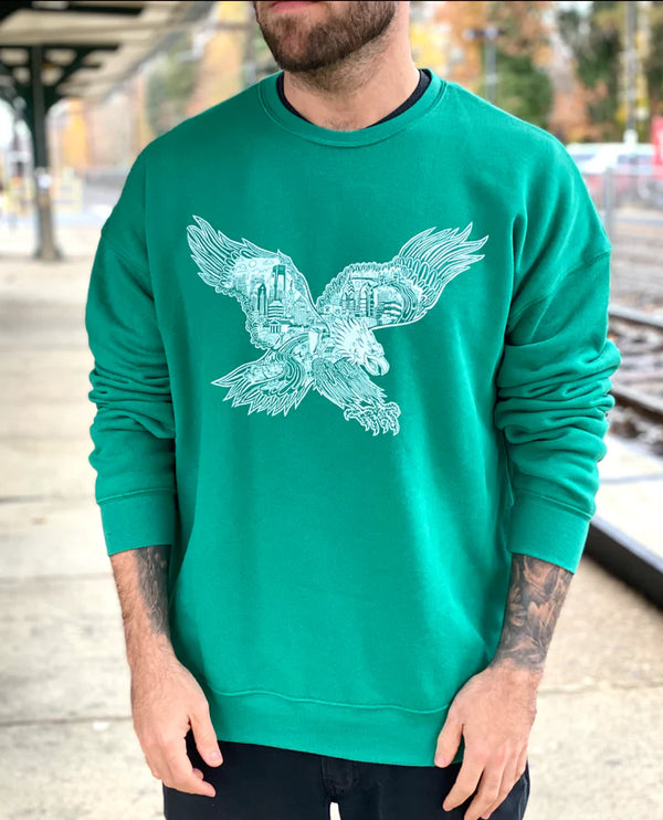 KELLY GREEN EAGLES SKYLINE SWEATSHIRT