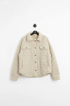 QUILTED KNIT OVERSIZED BUTTON DOWN SHACKET WITH POCKETS