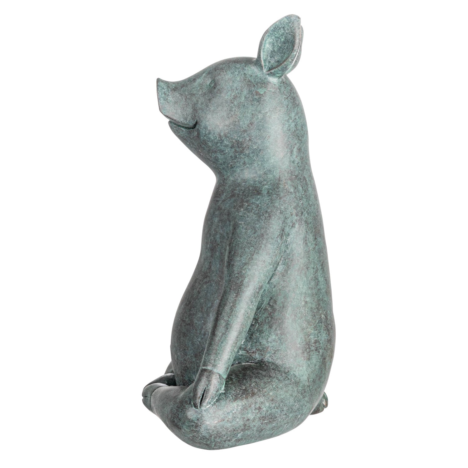 BLUE GREY RESIN YOGA PIG