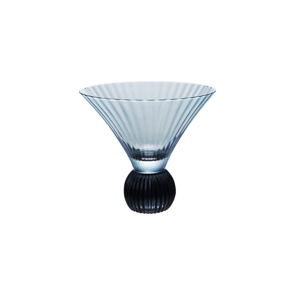 6 OZ. PLEATED FOOTED MARTINI GLASS, BLUE