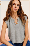 SLOUCHY CROPPED EXTENDED SLEEVE SWEATER TOP