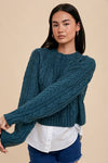 EMERALD CABLE KNIT SWEATER