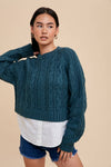 EMERALD CABLE KNIT SWEATER