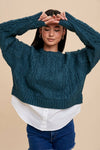 EMERALD CABLE KNIT SWEATER