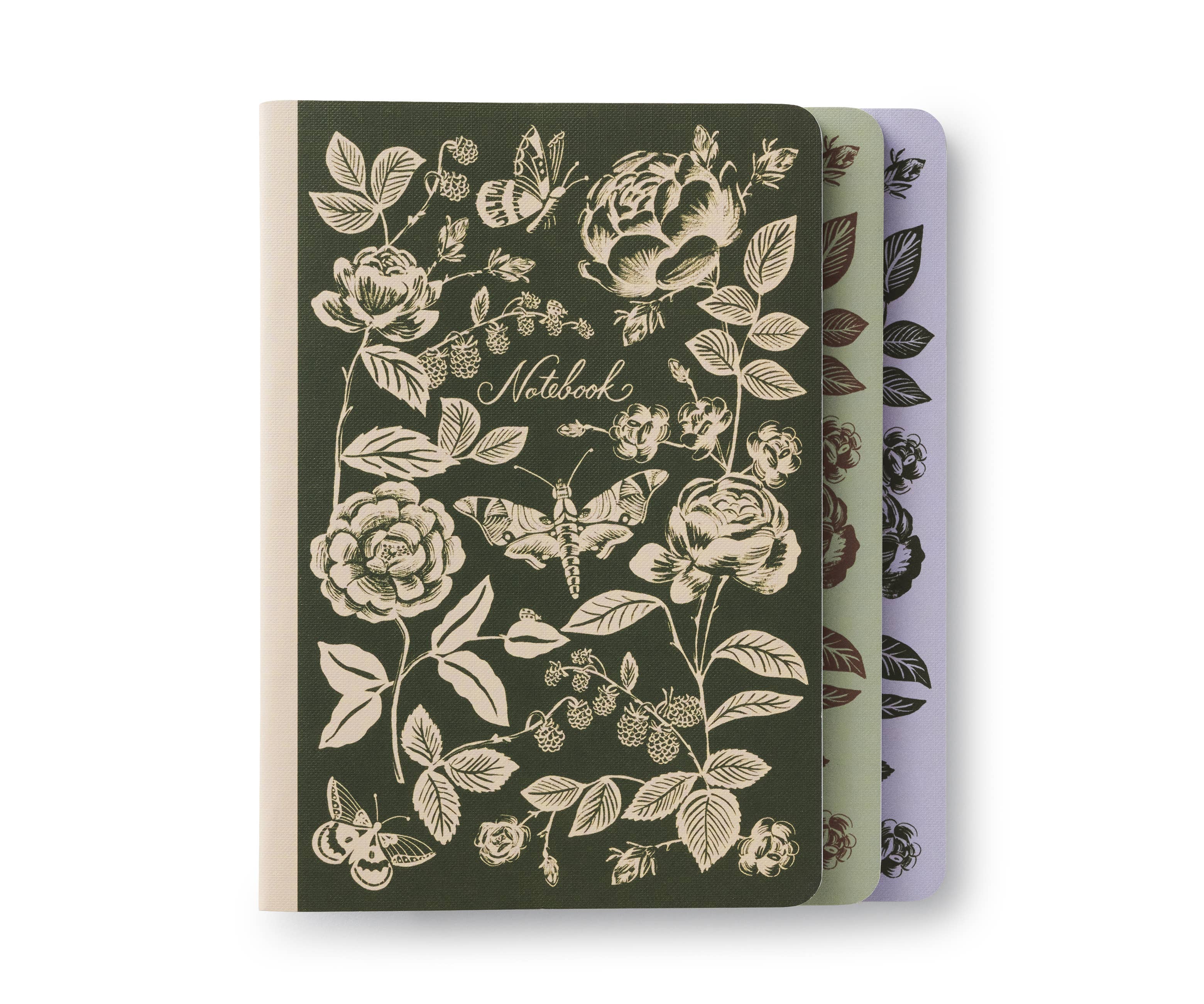 ASSORTED SET OF 3 ENGLISH ROSE NOTEBOOKS