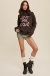 GIVE ME LOVE STITCHED MOCK NECK SWEATER