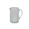 HAND-BLOWN CLEAR GLASS HOBNAIL PITCHER