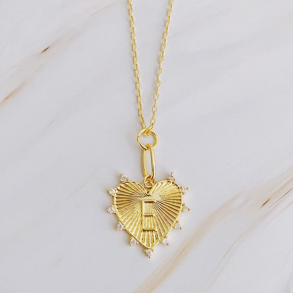 CLIP HANGING INITAL HEART NECKLACE