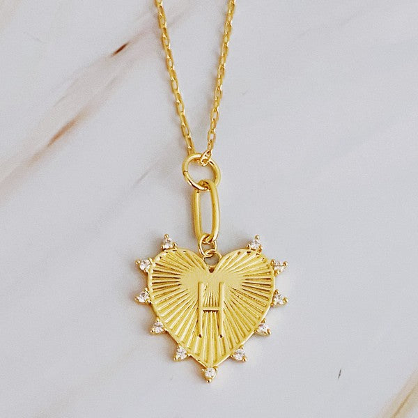 CLIP HANGING INITAL HEART NECKLACE