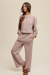 KNIT SWEAT TOP AND PANT ATHLEISURE LOUNGE SET