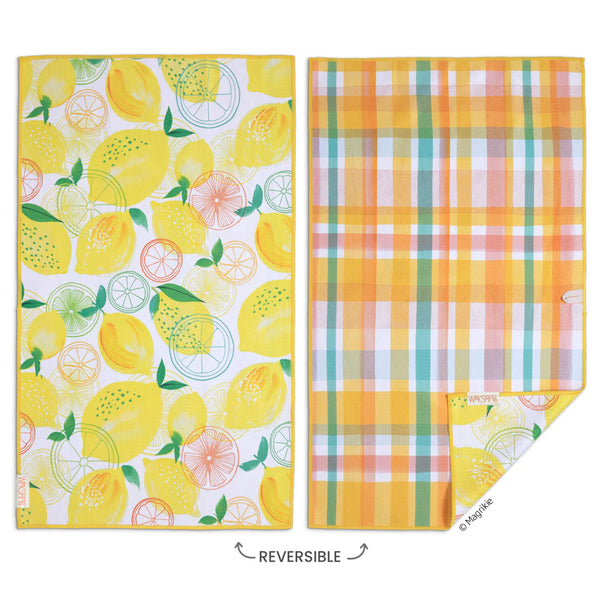 LEMON PLAID - MICROFIBER TOWEL