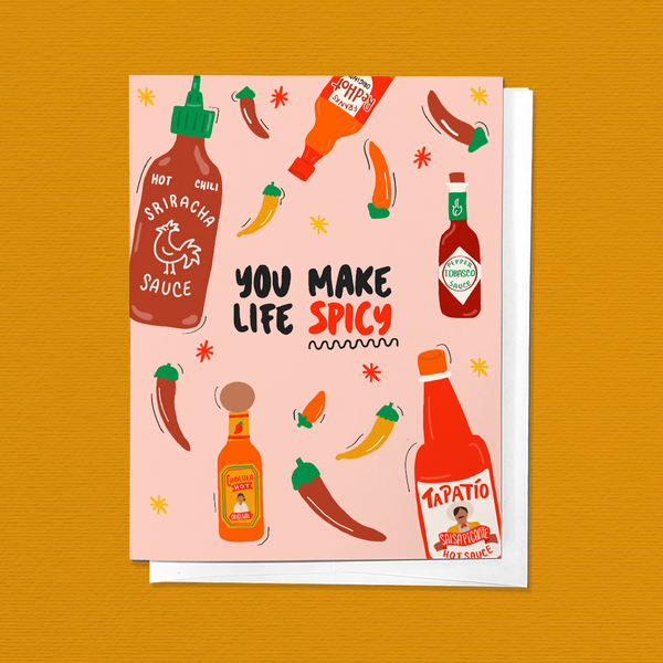 YOU MAKE LIFE SPICY, HOT LOVE VALENTINE'S DAY GREETING CARD