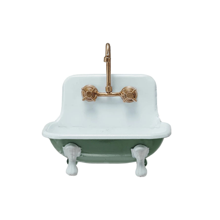 METAL SINK SOAP DISH W/ FAUCET