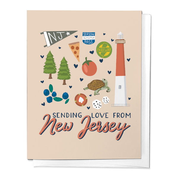 SENDING LOVE FROM NEW JERSEY, GREETING CARD