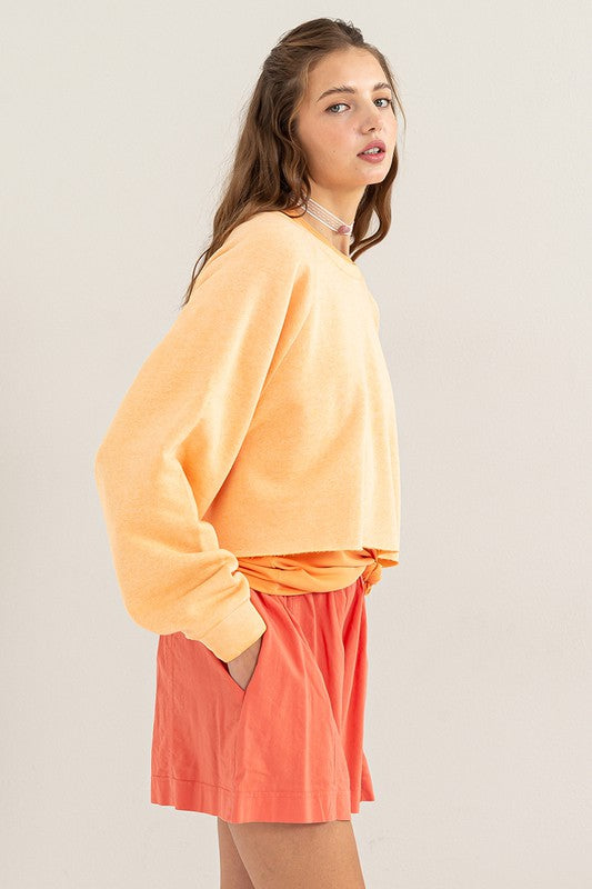 LAID BACK CROP SWEATSHIRT