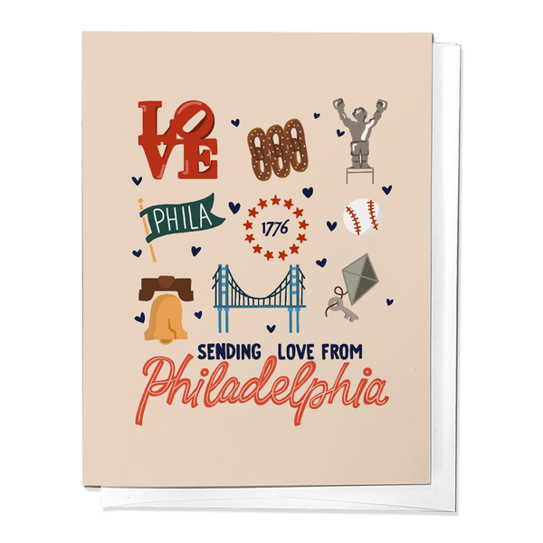 SENDING LOVE FROM PHILADELPHIA PENNSYLVANIA, GREETING CARD