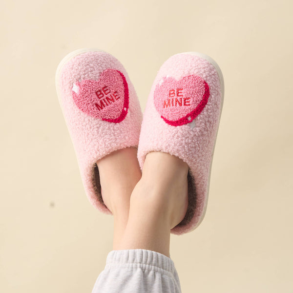 BE MINE FUZZY SLIPPERS