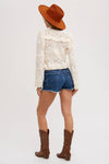 RUFFLE LACE CROCHET TOP