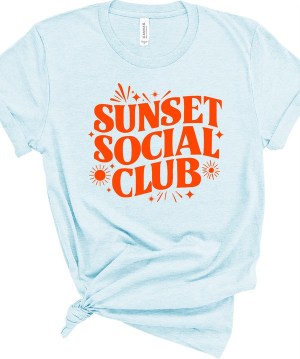 SUNSET SOCIAL CLUB BELLA CANVA GRAPHIC TEE